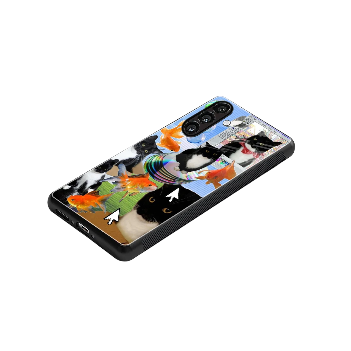 Techno Kitties stylish phone case for samsung galaxy a55 5g | glossy glass and slim fit