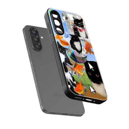 Techno Kitties sleek samsung galaxy a36 5g cover with tempered glass back and TPU edges