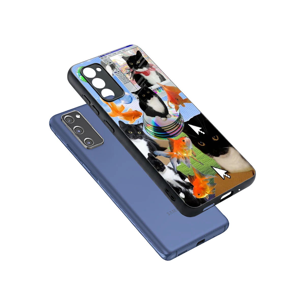 Techno Kitties sleek samsung galaxy s20 fe cover with tempered glass back and TPU edges