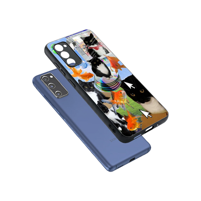 Techno Kitties sleek samsung galaxy s20 fe cover with tempered glass back and TPU edges