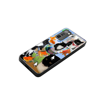 Techno Kitties stylish phone case for samsung galaxy s20 fe | glossy glass and slim fit