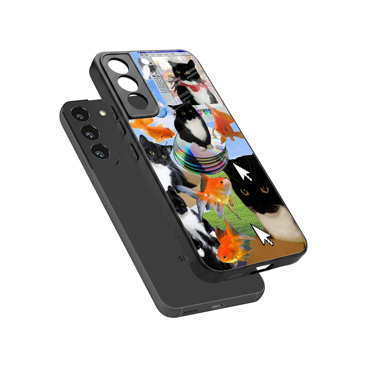 Techno Kitties sleek samsung galaxy s22 cover with tempered glass back and TPU edges