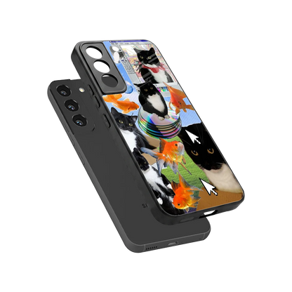 Techno Kitties sleek samsung galaxy s22 cover with tempered glass back and TPU edges