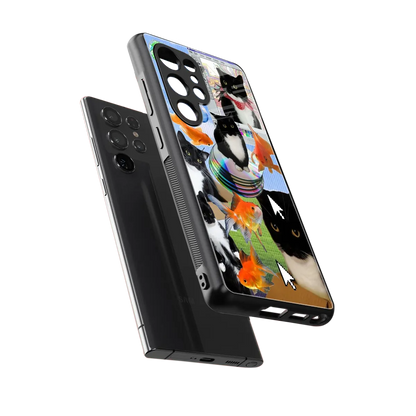 Techno Kitties sleek samsung galaxy s25 ultra cover with tempered glass back and TPU edges
