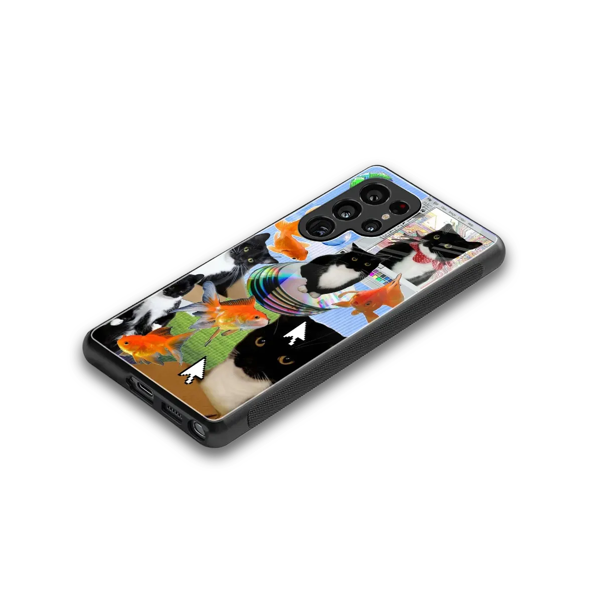 Techno Kitties stylish phone case for samsung galaxy s25 ultra | glossy glass and slim fit