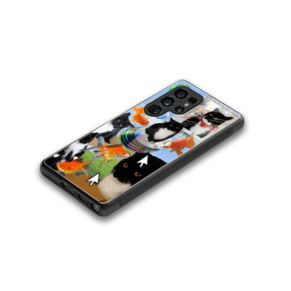 Techno Kitties stylish phone case for samsung galaxy s25 ultra | glossy glass and slim fit