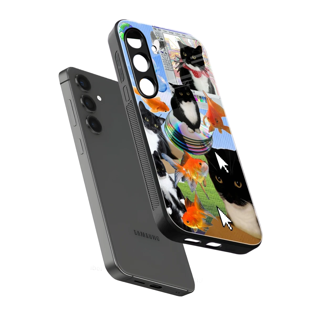 Techno Kitties sleek samsung galaxy s25 plus cover with tempered glass back and TPU edges