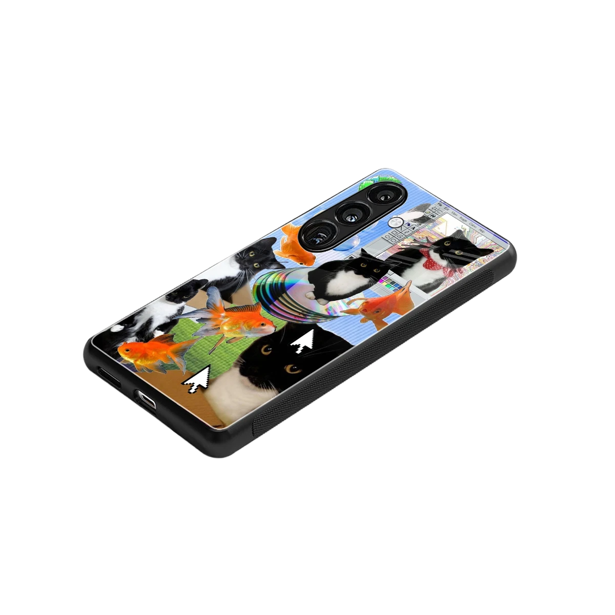 Techno Kitties stylish phone case for samsung galaxy s25 fe | glossy glass and slim fit