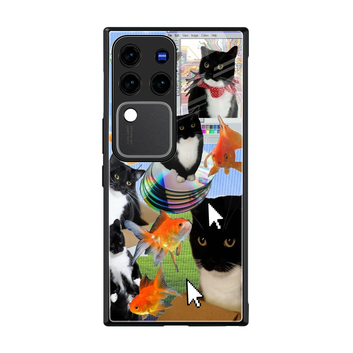Techno Kitties back phone cover | glass case forvivo v30 pro