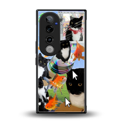 Techno Kitties back phone cover | glass case for vivo v40 pro