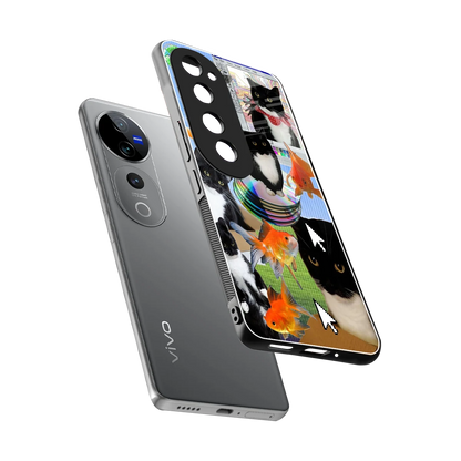 Techno Kitties sleek vivo v40 pro cover with tempered glass back and TPU edges