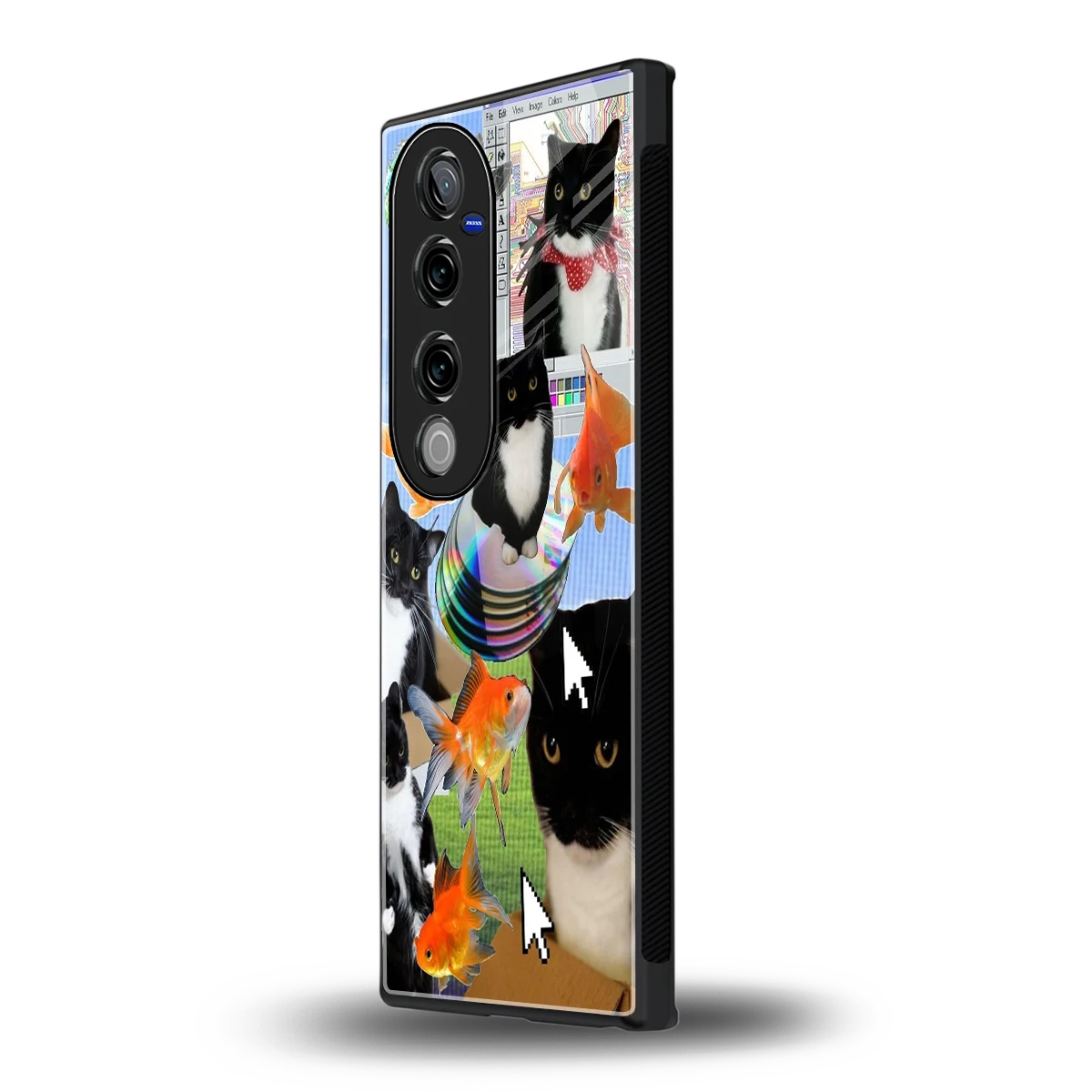 Techno Kitties vivo v40 pro mobile cover | shockproof glass phone case