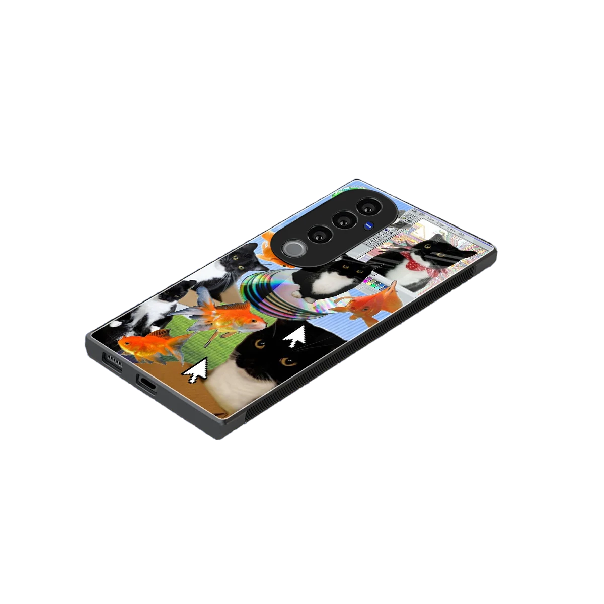 Techno Kitties stylish phone case for vivo v40 pro | glossy glass and slim fit