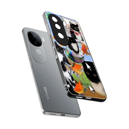 Techno Kitties sleek vivo v40e cover with tempered glass back and TPU edges