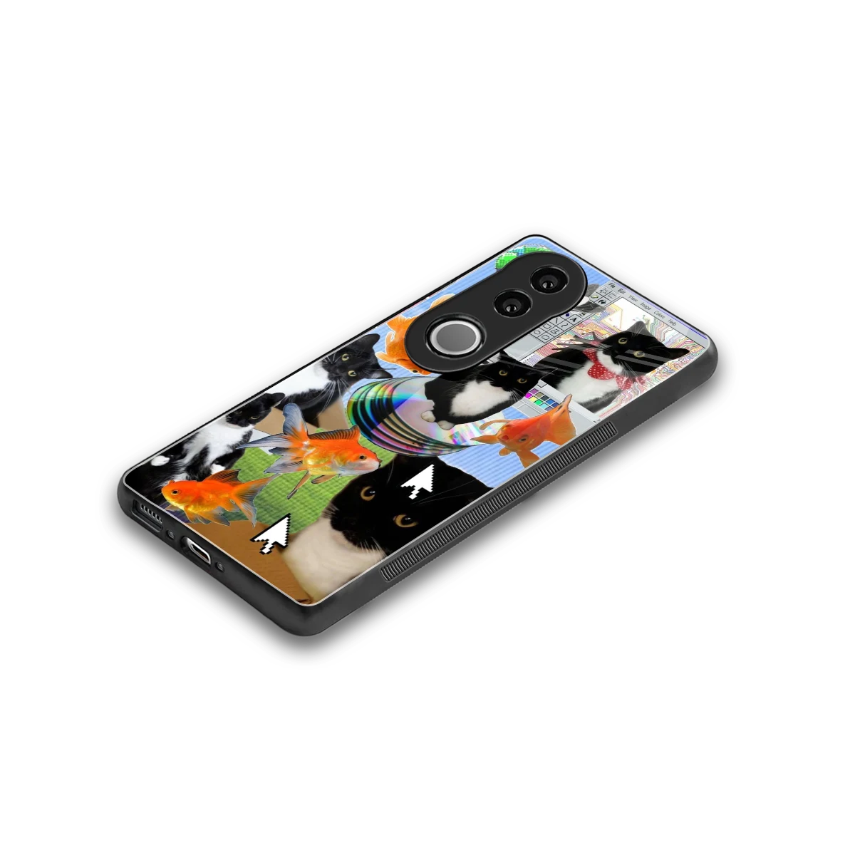Techno Kitties stylish phone case for vivo v50 | glossy glass and slim fit