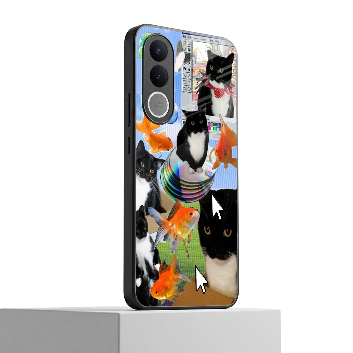 Techno Kitties vivo v70 fe mobile cover | shockproof glass phone case