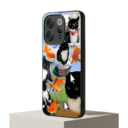 Techno Kitties vivo v70 mobile cover | shockproof glass phone case