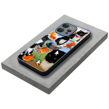 Techno Kitties stylish phone case for vivo v70 | glossy glass and slim fit