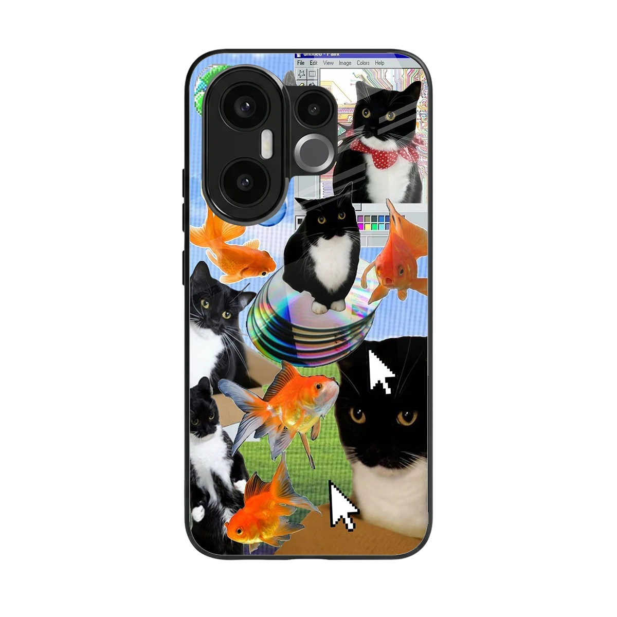Techno Kitties back phone cover | glass case for vivo x200 fe
