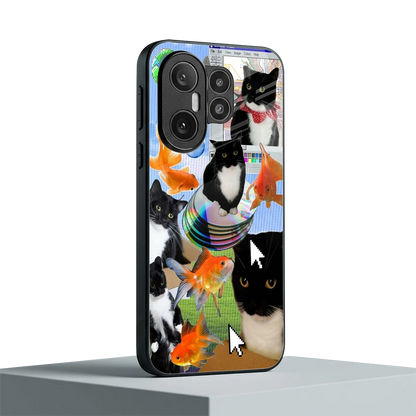 Techno Kitties vivo x200 fe mobile cover | shockproof glass phone case