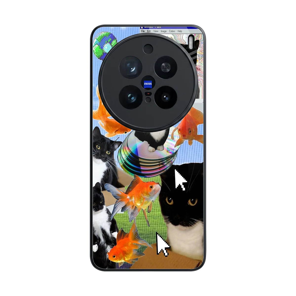 Techno Kitties back phone cover | glass case for vivo x200 pro