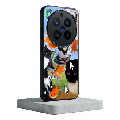 Techno Kitties vivo x200 pro mobile cover | shockproof glass phone case