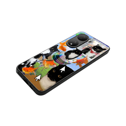 Techno Kitties stylish phone case for Vivo-y100 | glossy glass and slim fit