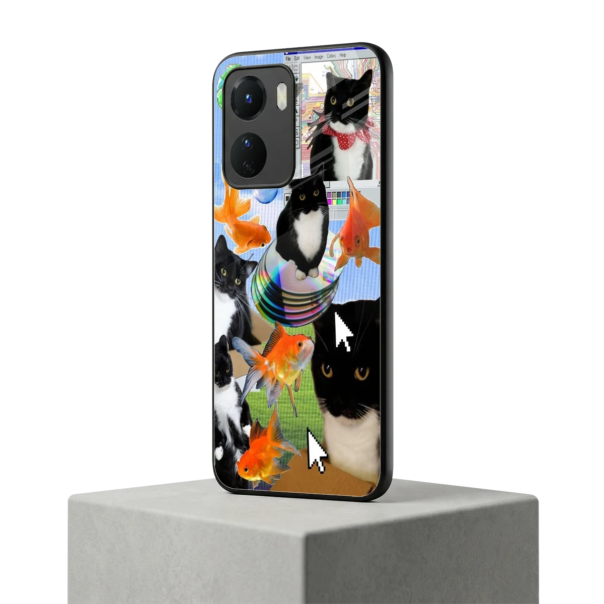 Techno Kitties vivo y16 mobile cover | shockproof glass phone case