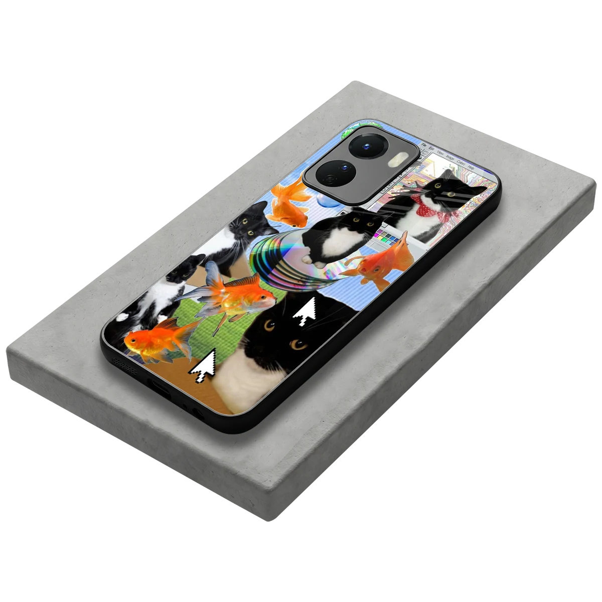 Techno Kitties stylish phone case for vivo y16 | glossy glass and slim fit