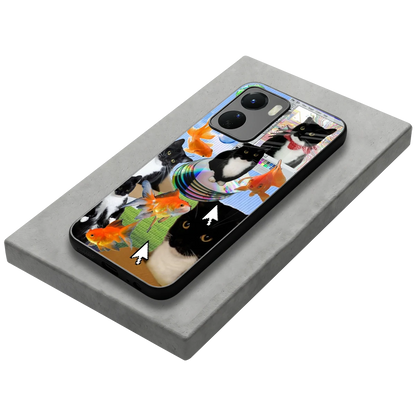 Techno Kitties stylish phone case for vivo y16 | glossy glass and slim fit