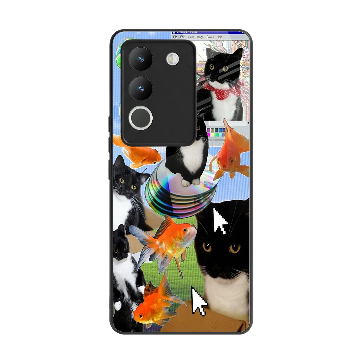 Techno Kitties back phone cover | glass case for vivo y200 5g