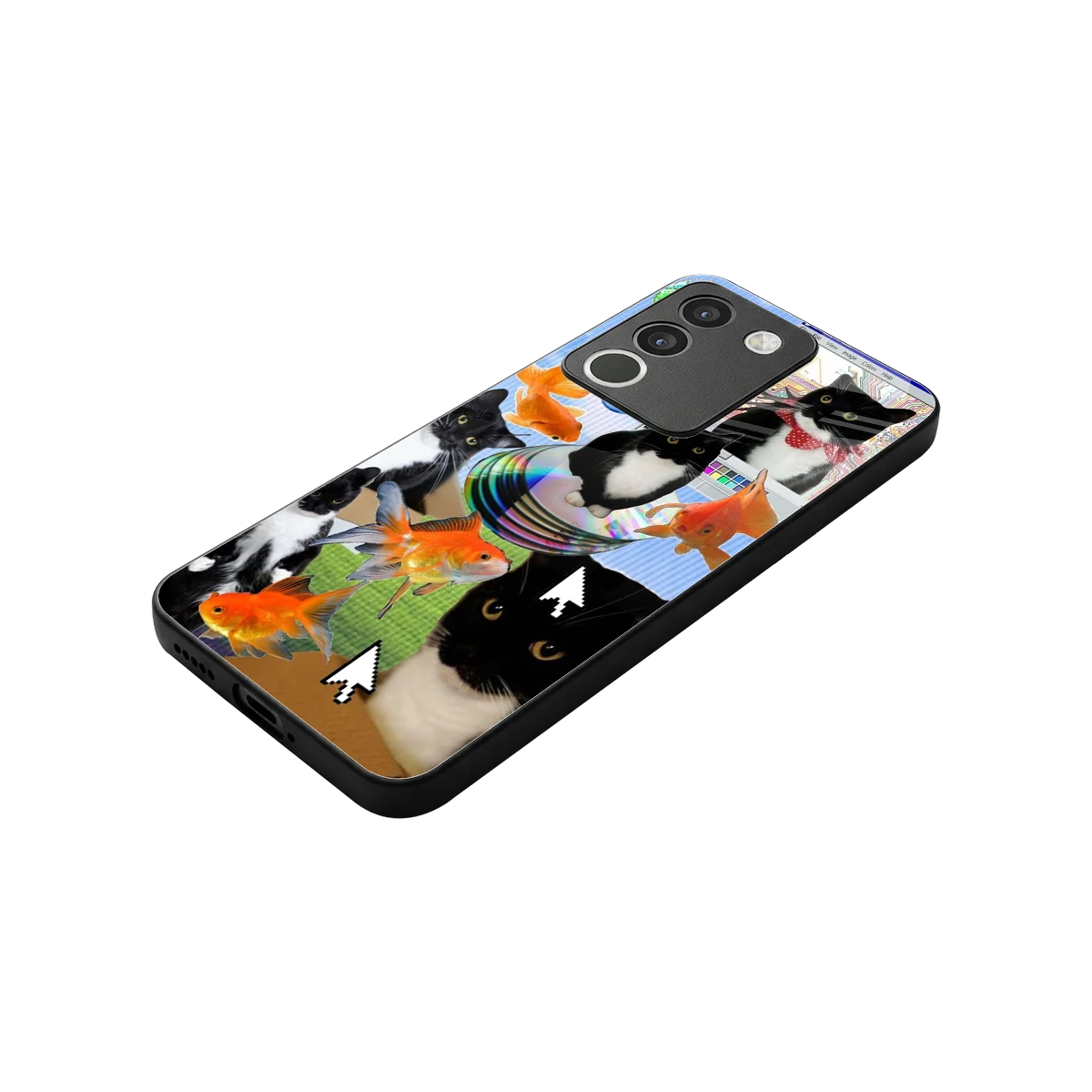 Techno Kitties stylish phone case for vivo y200 5g | glossy glass and slim fit
