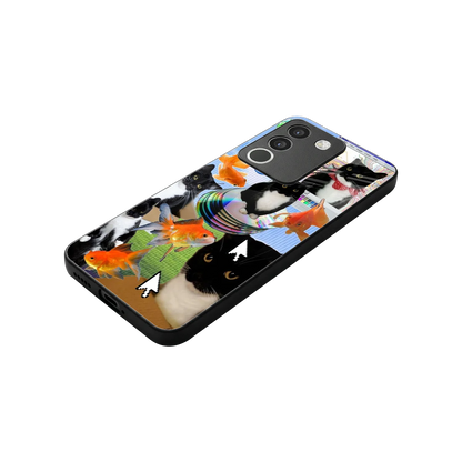 Techno Kitties stylish phone case for vivo y200 5g | glossy glass and slim fit