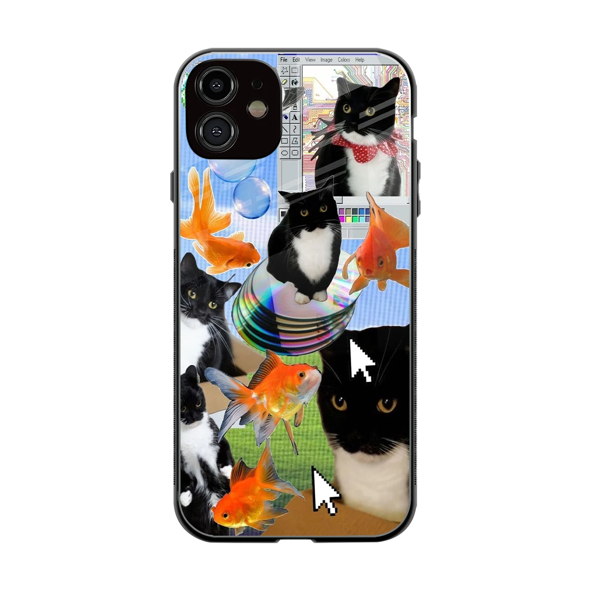 Techno Kitties back phone cover | glass case for iphone 11