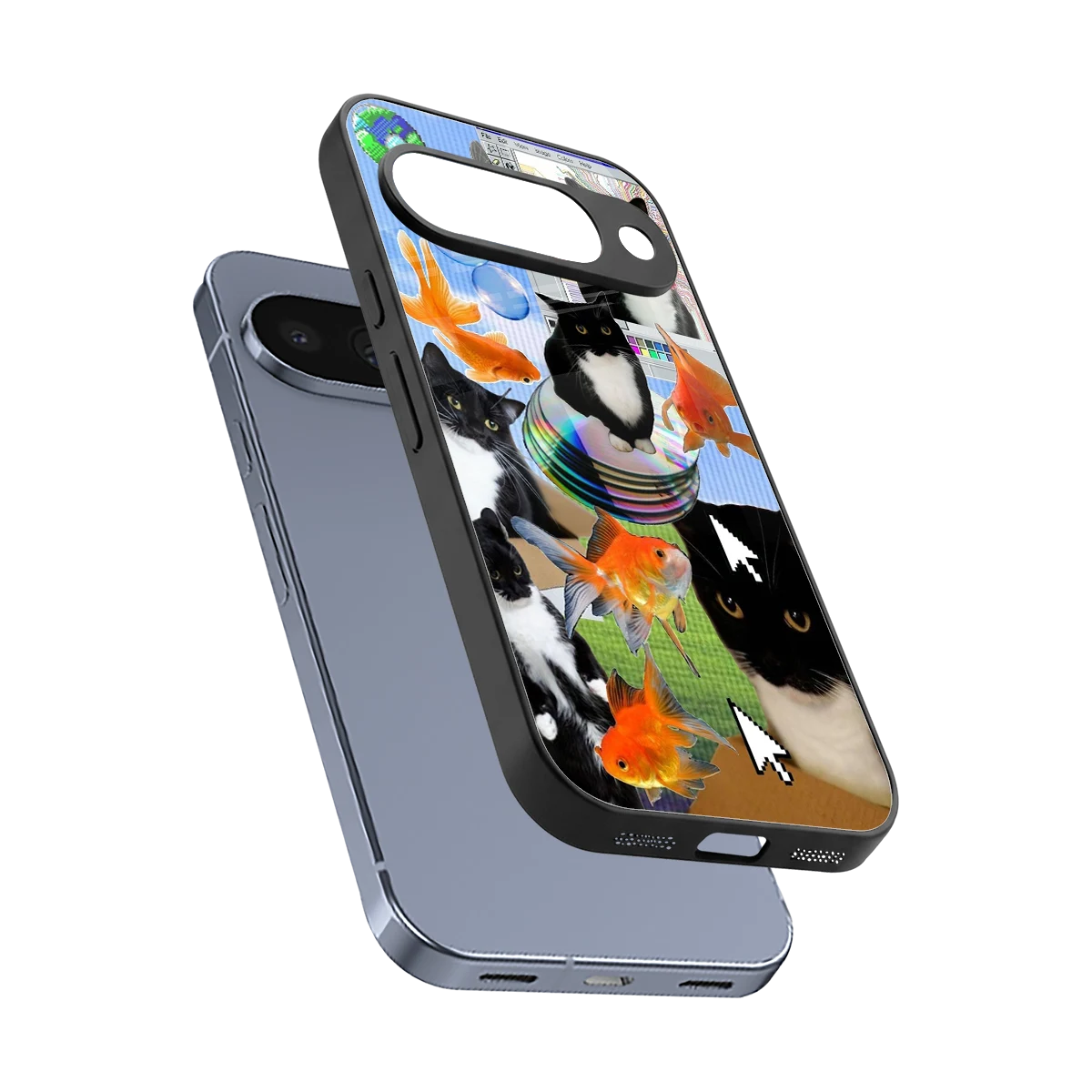 Techno Kitties sleek google pixel 10 cover with tempered glass back and TPU edges