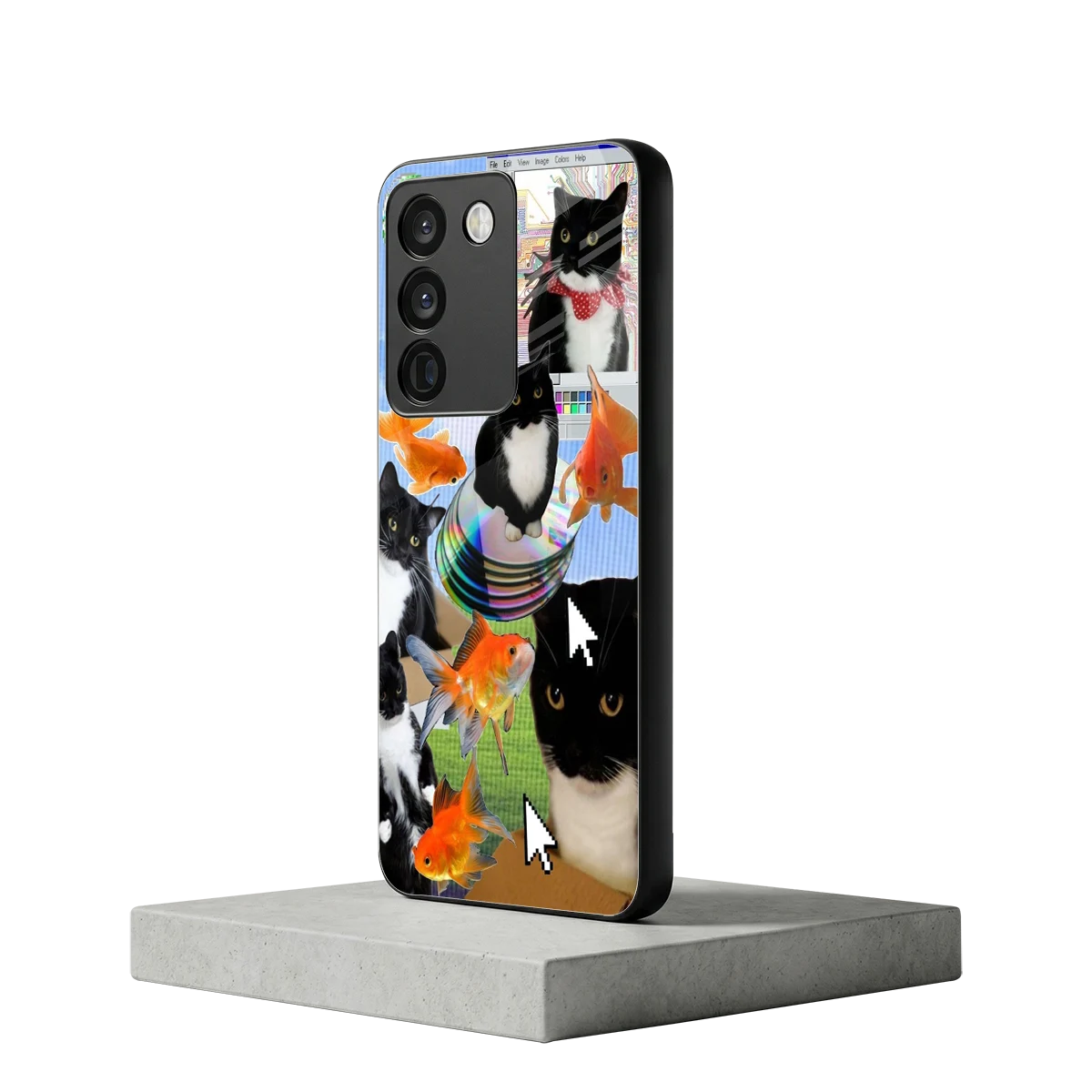 Techno Kitties vivo y200 5g mobile cover | shockproof glass phone case