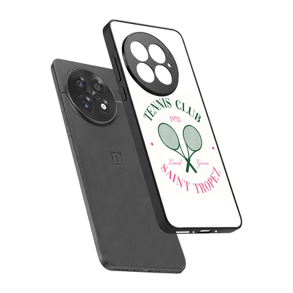 Tennis Club sleek oneplus 13 cover with tempered glass back and TPU edges