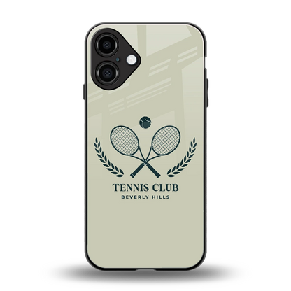 Tennis Club BH back phone cover | glass case for iphone 16 plus