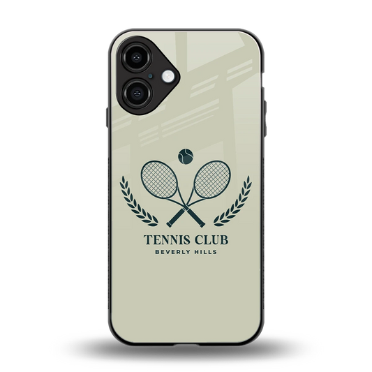 Tennis Club BH back phone cover | glass case for iphone 16 plus