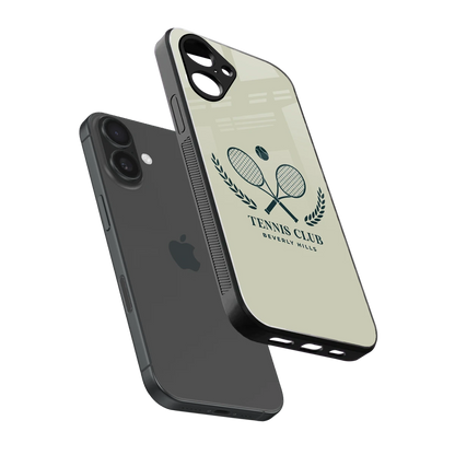 Tennis Club BH sleek iPhone 16 cover with tempered glass back and TPU edges