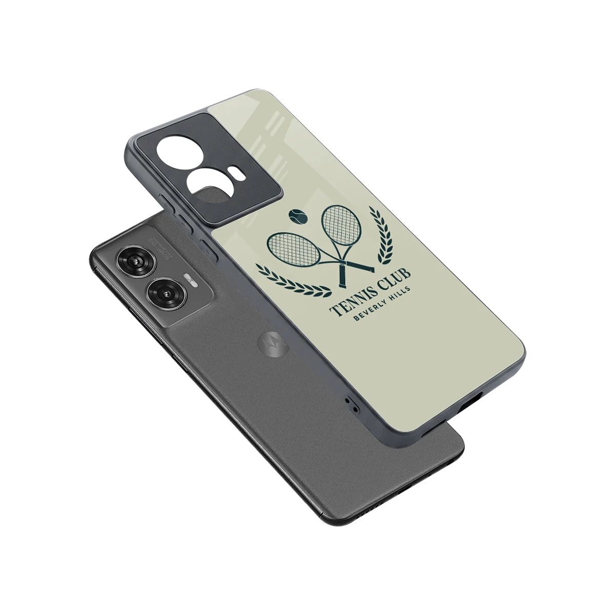 Tennis Club BH sleek motorola edge 50 fusion cover with tempered glass back and TPU edges