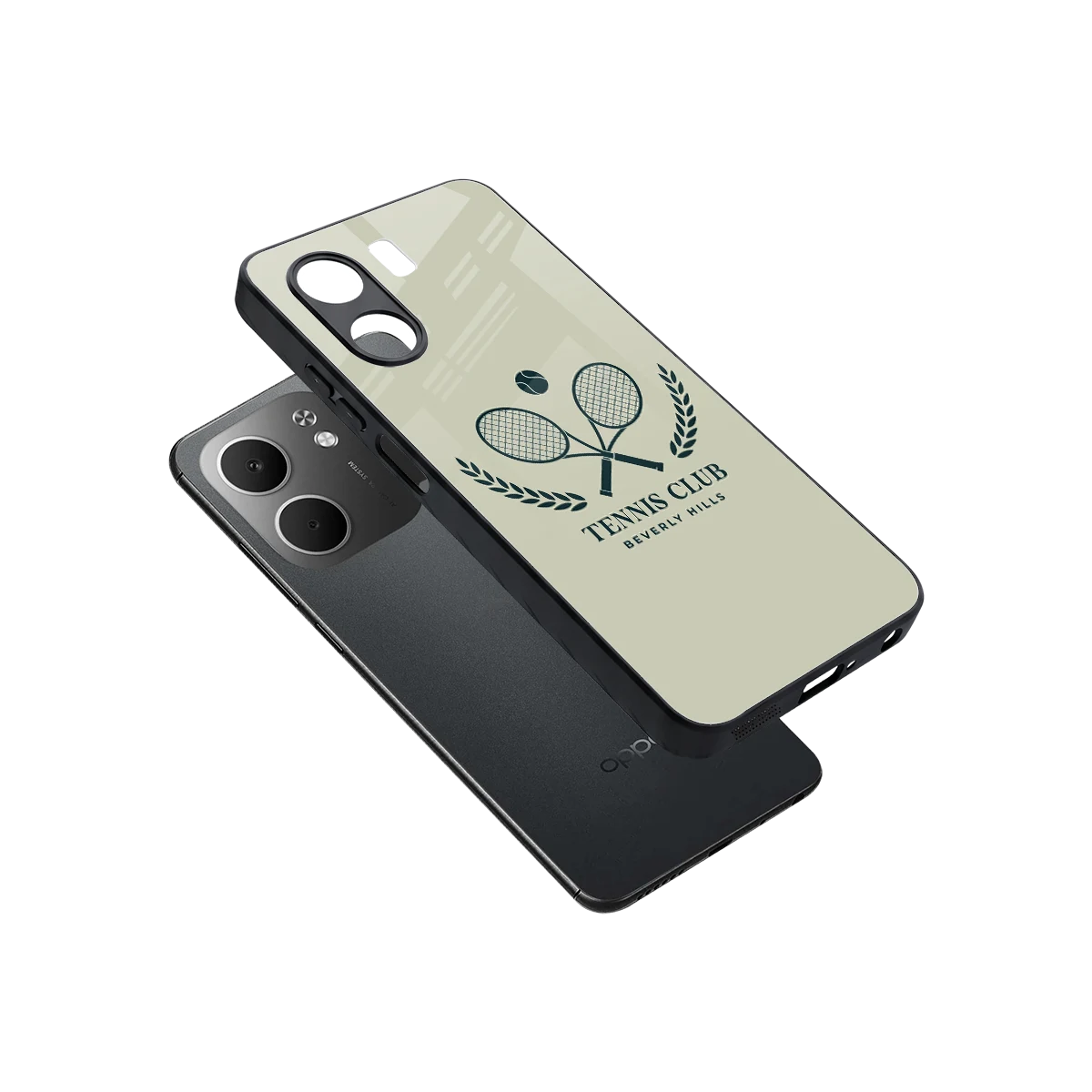 Tennis Club BH sleek oppo a5x 5g cover with tempered glass back and TPU edges