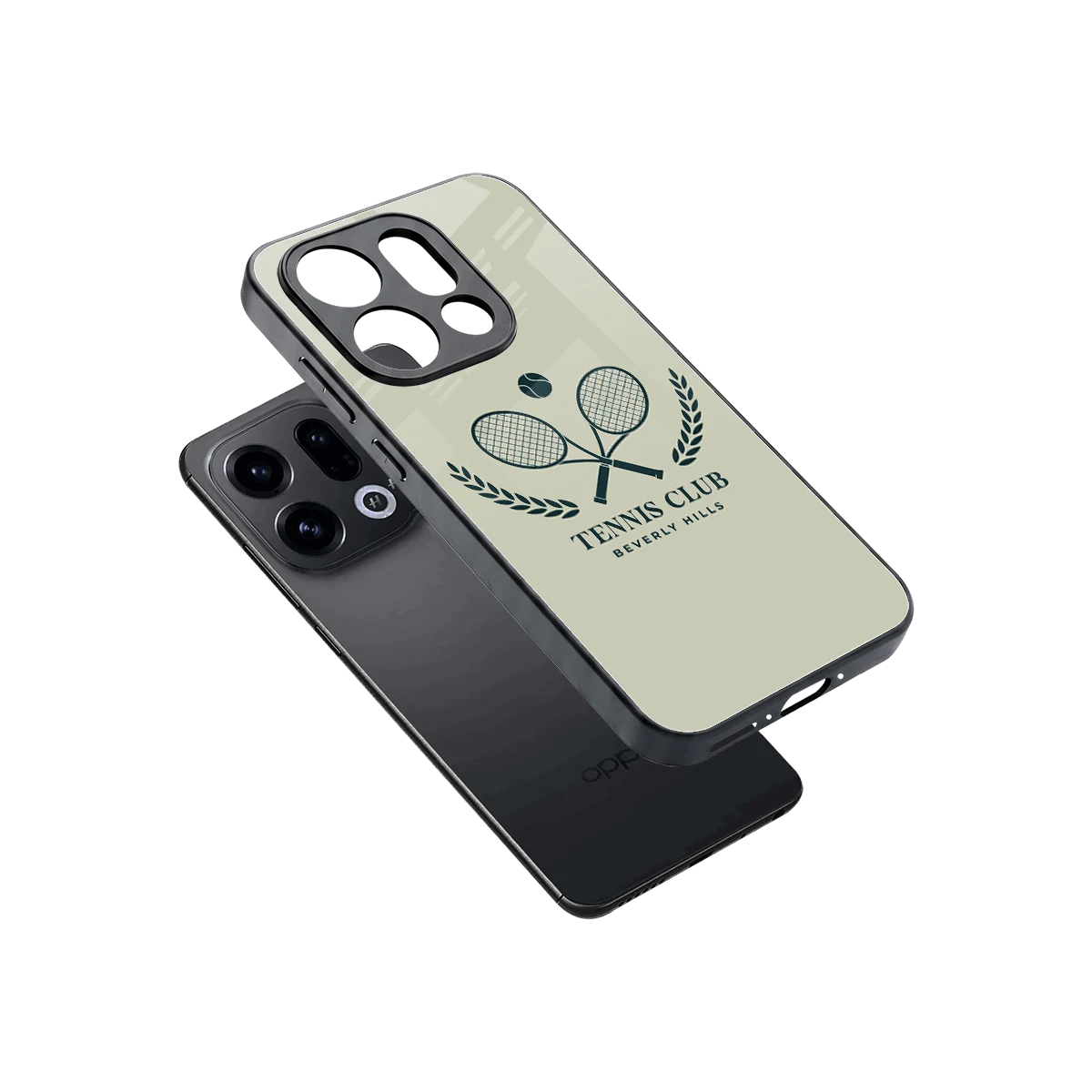 Tennis Club BH sleek oppo find x9 cover with tempered glass back and TPU edges