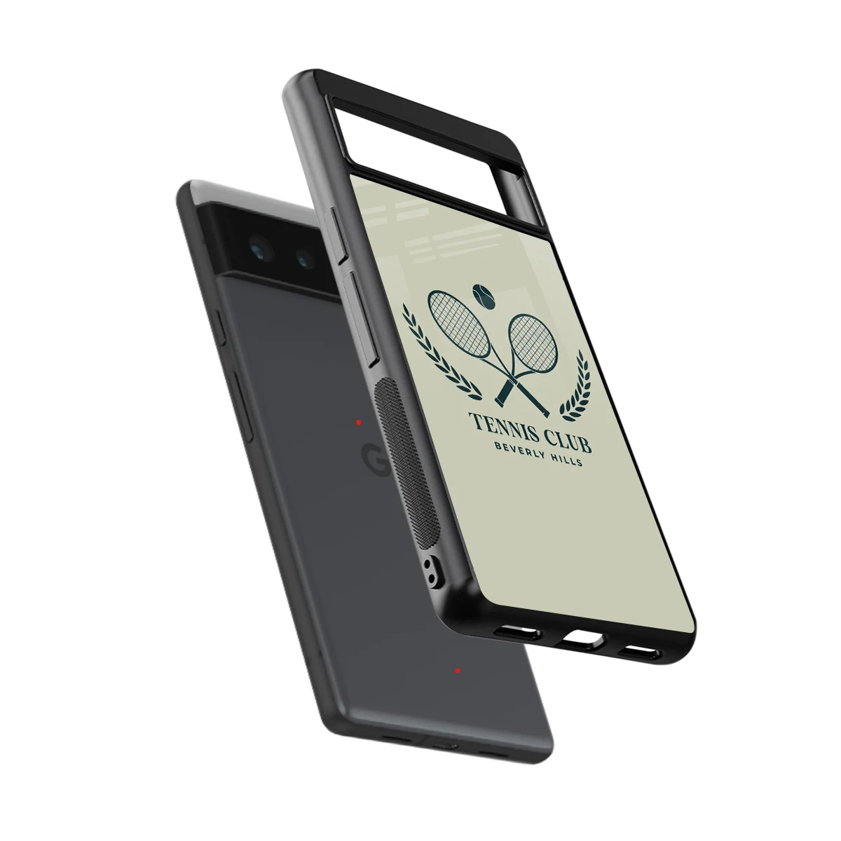 Tennis Club BH sleek google pixel 6a cover with tempered glass back and TPU edges