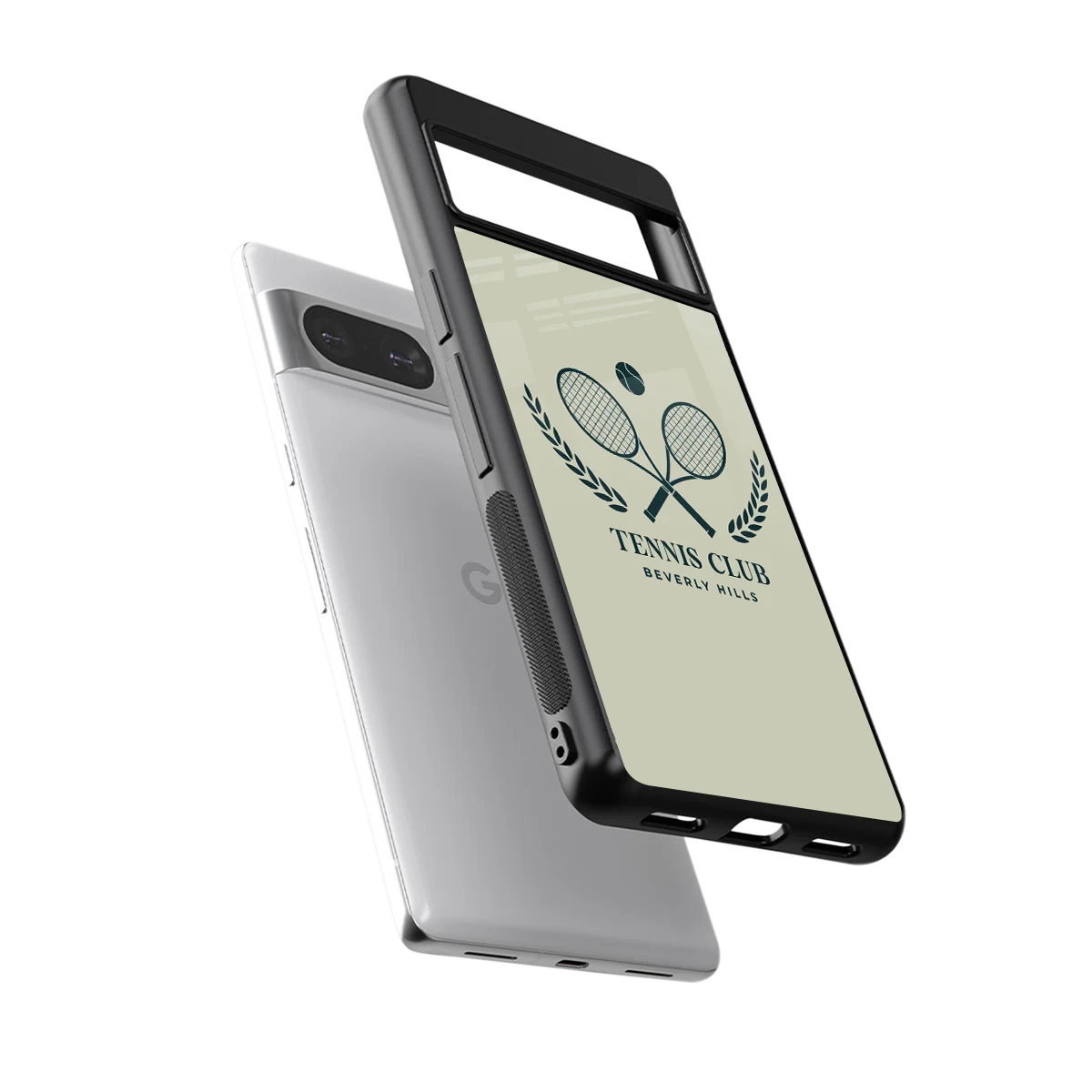 Tennis Club BH sleek google pixel 8 cover with tempered glass back and TPU edges