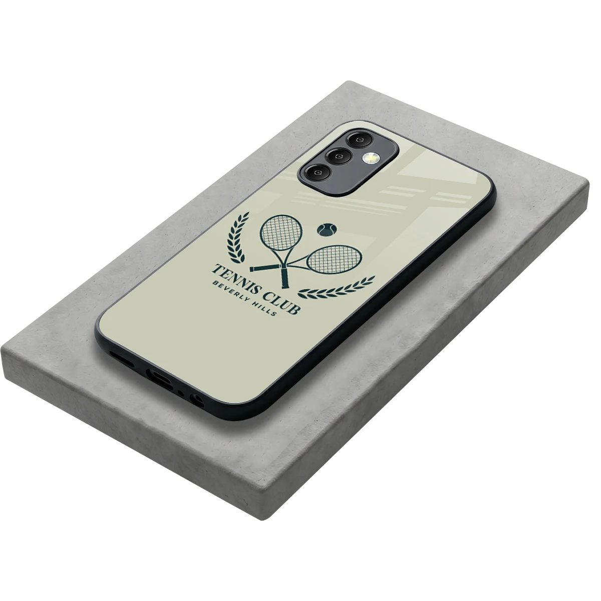 Tennis Club BH stylish phone case for samsung galaxy m14 5g | glossy glass and slim fit