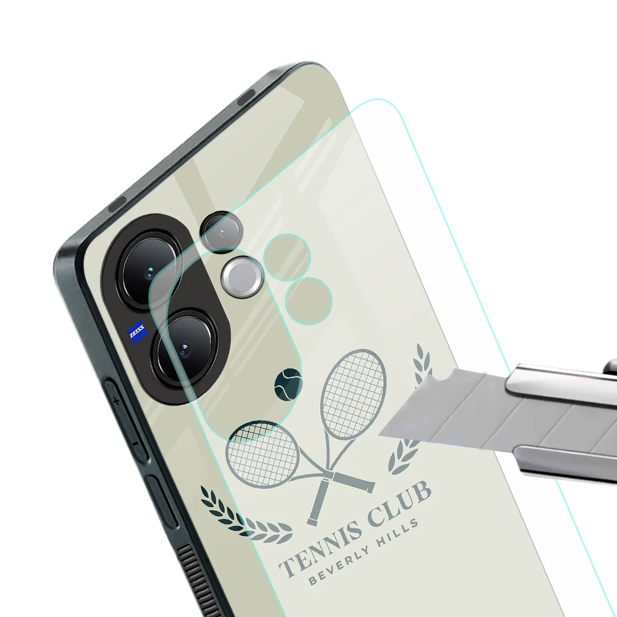 Tennis Club BH stylish phone case for vivo v60 | glossy glass and slim fit