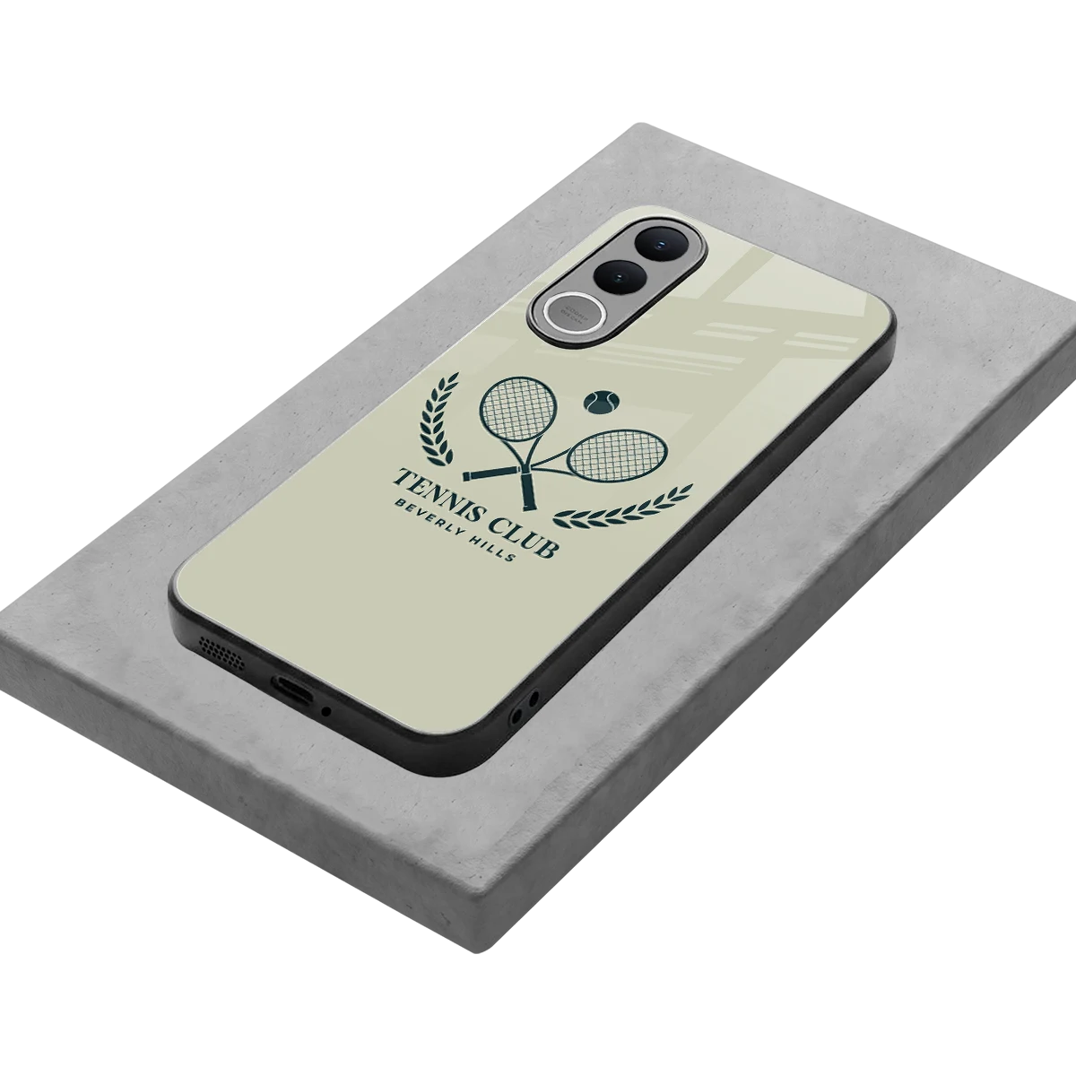Tennis Club BH stylish phone case for vivo v70 fe | glossy glass and slim fit