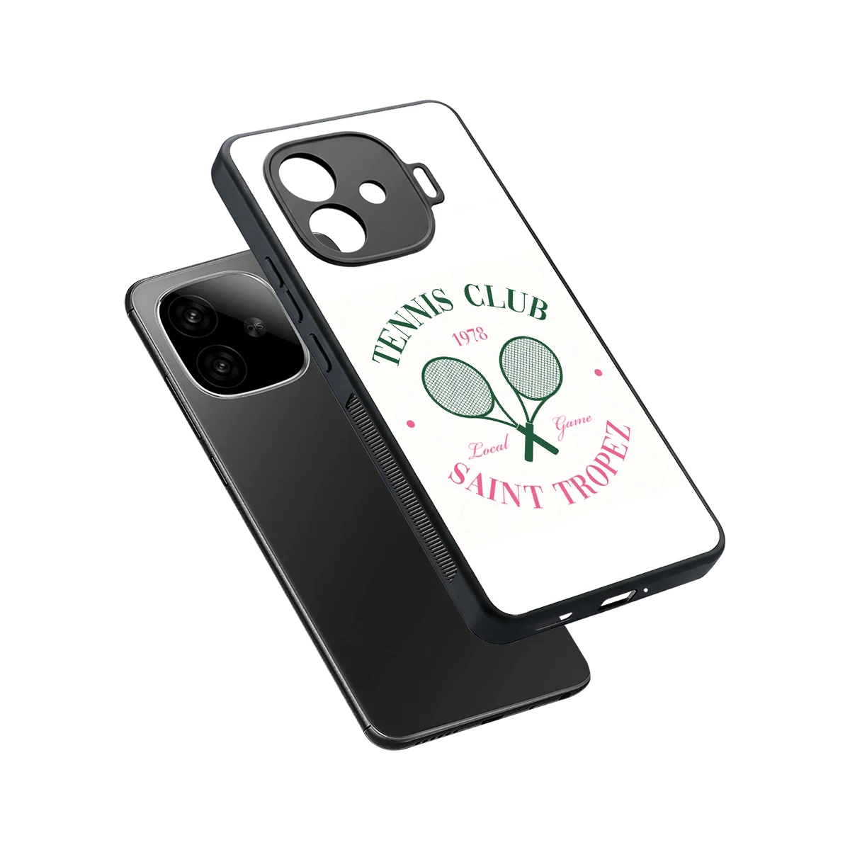 Tennis Club sleek iqoo neo 10r 5g cover with tempered glass back and TPU edges