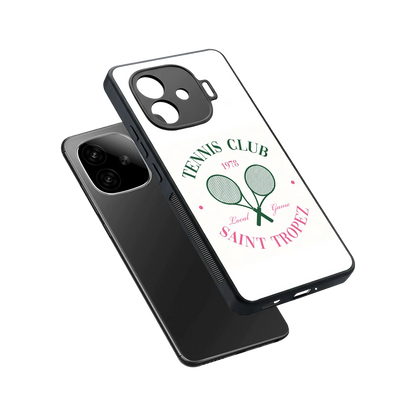 Tennis Club sleek iqoo neo 10r 5g cover with tempered glass back and TPU edges